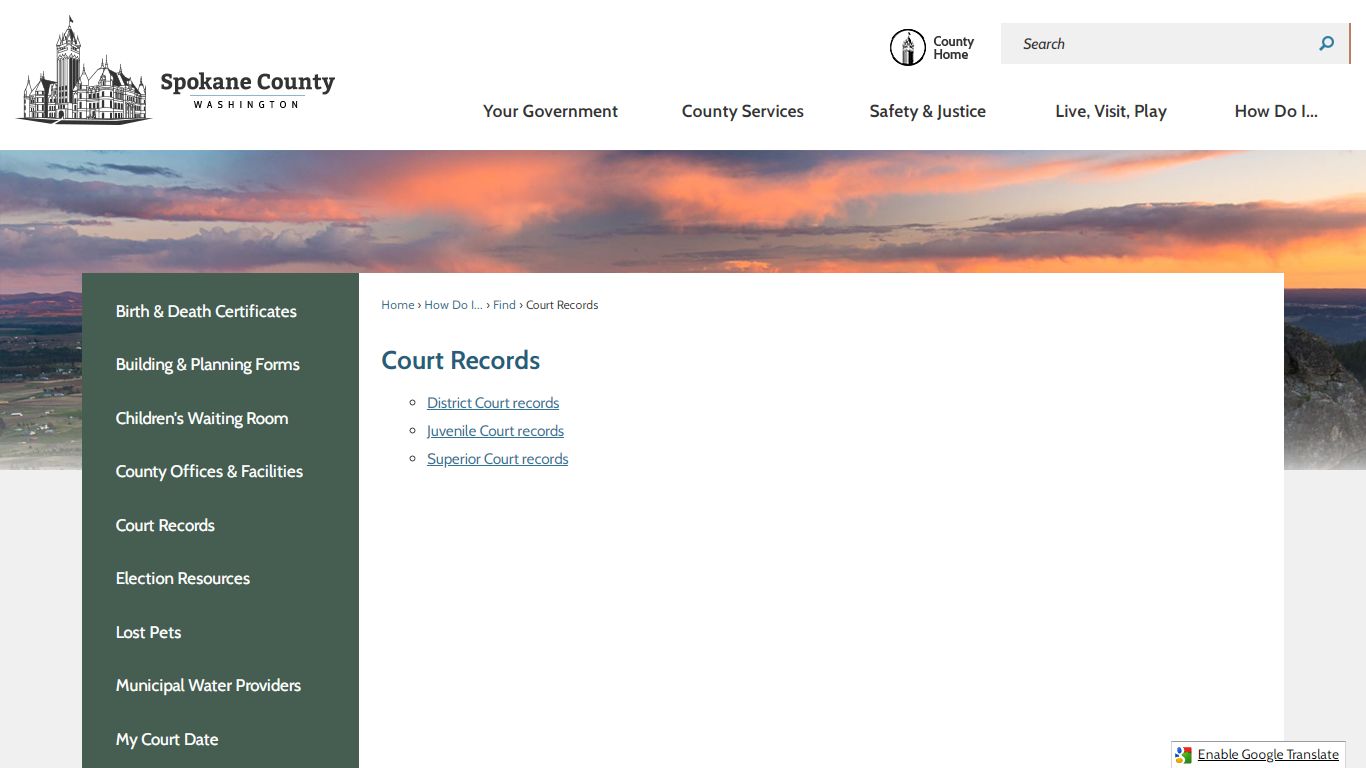 Court Records | Spokane County, WA